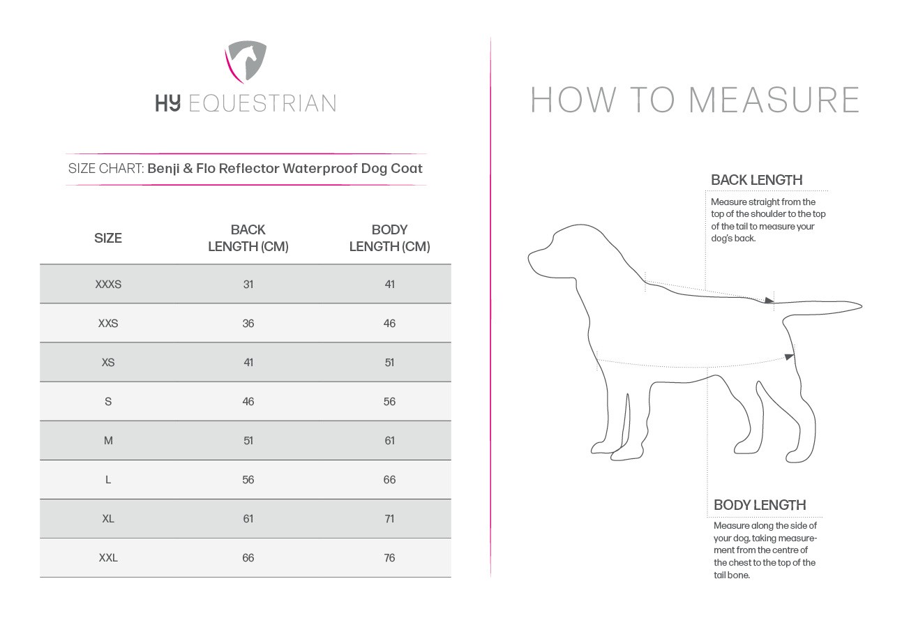 Hy Equestrian Benji & Flo Reflector Waterproof Dog Coat